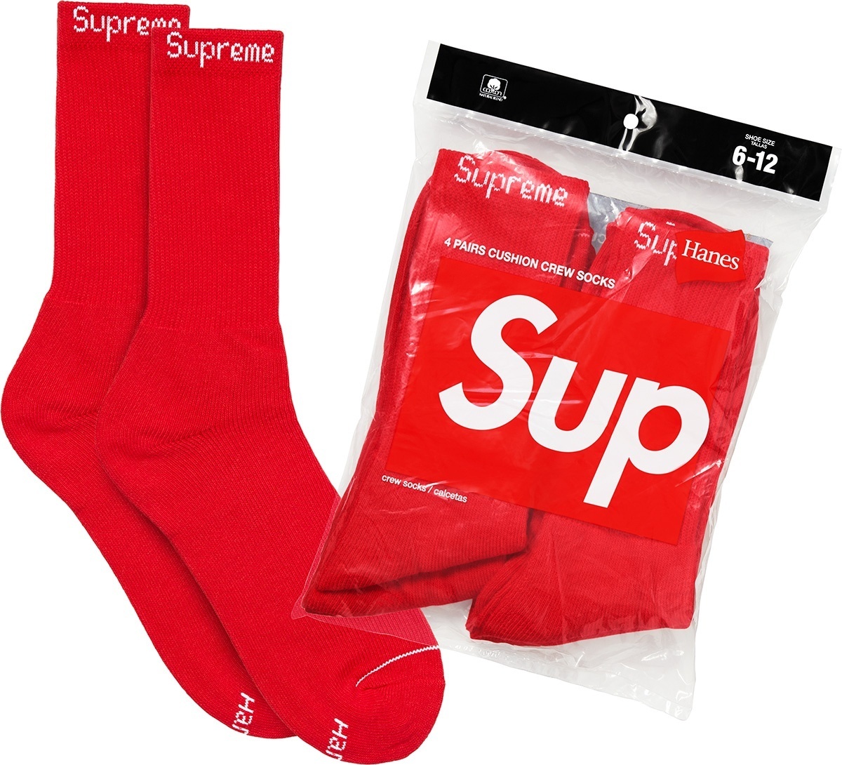 Supreme®/Hanes® Crew Socks (4 Pack)